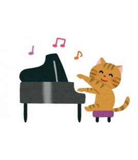 猫ピアノ弾く